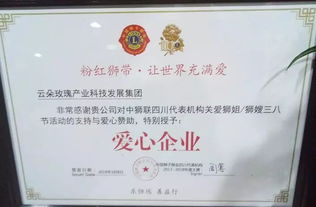 中狮联四川代表机构,授予云朵玫瑰产业发展集团 爱心企业 财经 网